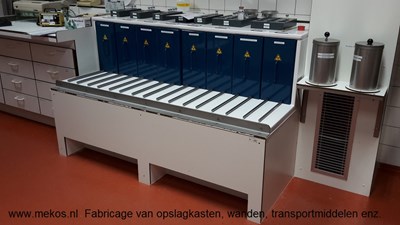 Opslagkasten radioactieve straling cyclotron hot cell radiation shielding